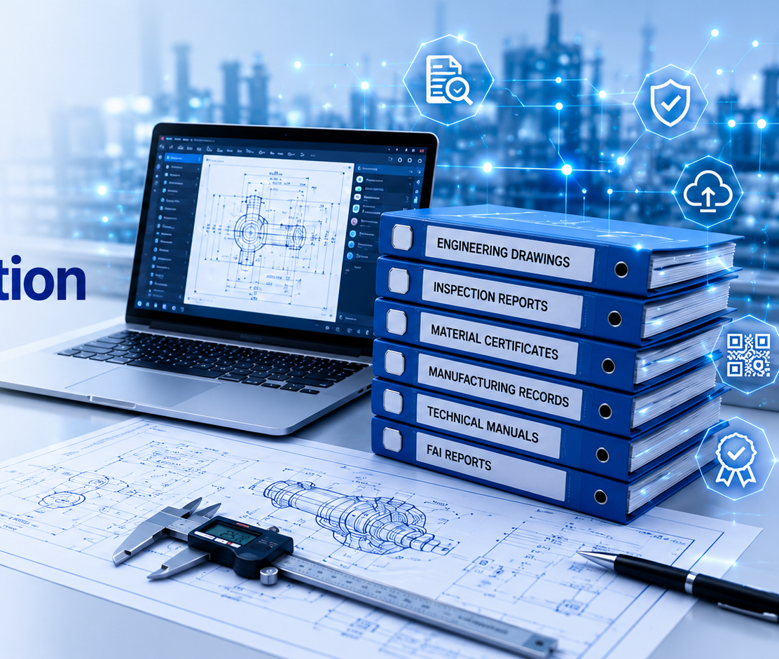 Technical document verification and engineering drawing review scene